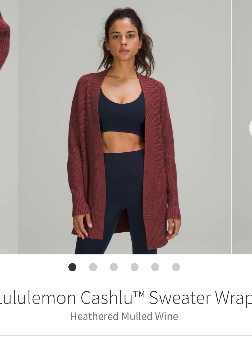 lululemon athletica Cashlu Sweater Wrap in Heathered Mulled Wine